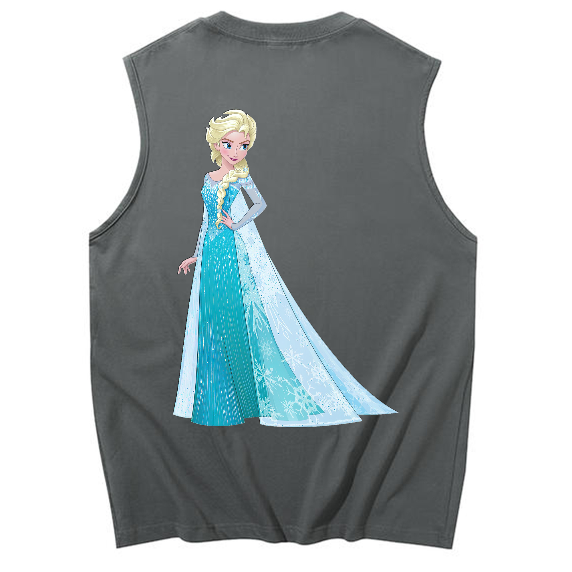 （画像用） アナと雪の女王 アンナ エルサ Frozen Anna Elsa コットン100％タンクトップ（背面プリント）